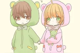 #魔卡少女樱# 甜甜的樱·狼小剧场 有爱萌系Q版插画图片