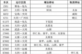 大同站多趟列车运行时刻和停站有变化，4月10日起全国铁路实施新运行图图片