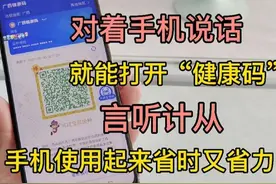 对着手机说话，就能打开健康码，言听计从，手机使用起来省时省力图片