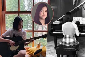 刘銮雄17岁女儿晒弹钢琴照，不但长得亭亭玉立，作曲弹唱样样行图片