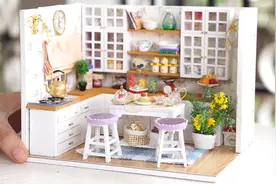 DIY迷你娃娃屋，现代风格的半开放式厨房视频封面