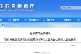 161所幼儿园为“江苏省优质幼儿园”图片