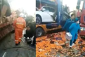 突发！大广高速发生28车连环相撞，事故已致3死10伤视频封面