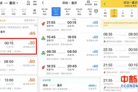多条航线机票卖出白菜价：深圳飞重庆最低仅需30元图片