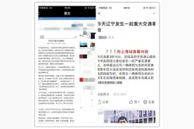 辽宁发生一起重大交通事故？别传了！传谣者已被行拘图片