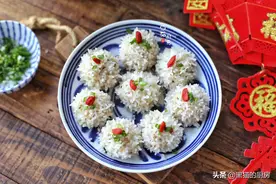 珍珠糯米丸子，用它替代猪肉，低脂又好吃，健康年夜饭学着做起来图片