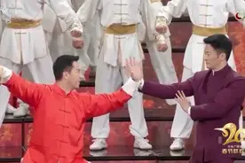 春晚吴京对打甄子丹，出拳快到有残影，吴京穿正装打拳仍干净利落图片