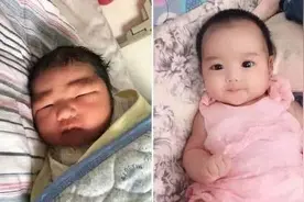 别嫌弃刚出生的宝宝丑，长开后的样子闪瞎你的眼，不信来看对比图图片