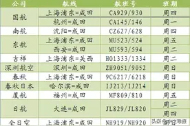 8月中日航班信息：每周12条航线，往返24个航班图片