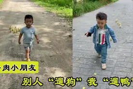 东北2岁小萌娃凭借着“花式溜鸭”火爆了网络，萌翻了无数网友图片