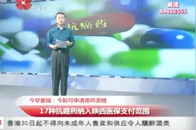17种抗癌药纳入陕西医保支付范围：报销比例百分之七十视频封面