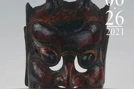 每日一宝 |土家族木雕傩戏开山莽将面具图片