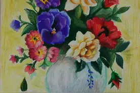 油画棒画花卉 也很美丽图片