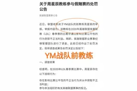 YM战队前教练确定假赛，“被LPL官方实锤处罚，仅禁赛三年”图片
