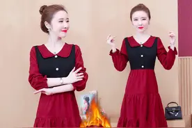 胖也要胖的自信，初冬穿这“加绒裙”配小皮靴，简直不要太瘦美图片
