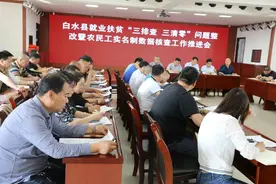 白水县人社局召开就业扶贫“三排查、三清零”问题整改暨农民工实名制数据核查工作推进会图片
