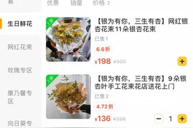 银杏叶花束变身“网红”登陆各大花店，身价是真玫瑰花的3倍图片