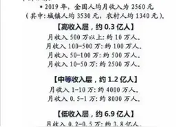 6亿人收入低于1000元，我有不一样的看法。图片