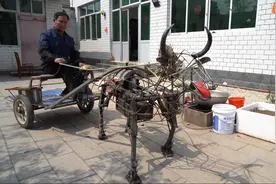 河北这位修车师傅火了！发明出机械牛车，网友直呼：这个的确很牛图片