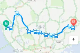 深圳路线最长的公交车E33路，从东开到西，3个多小时的路程图片