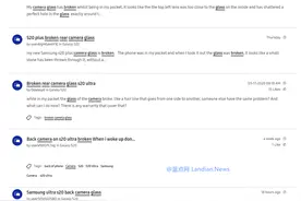 三星Galaxy S20 Ultra用户反馈称他们的后置摄像头玻璃盖板破裂图片