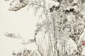 从黄君璧融中西妙法的白描山水，看中国画的精巧布局图片