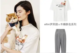何穗品牌与猫木桶联名系列T恤，温婉可人，复古蓬松卷发清爽文艺图片