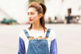 江疏影和佟丽娅同穿牛仔背带裤，结过婚和没结婚还是不一样图片
