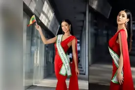 什么也阻挡不了她参加选美比赛！缅甸美女小姐姐前往泰国参赛图片