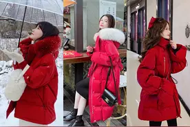 新年换新衣！2021年冬天流行穿“新年红”羽绒服，好时髦洋气图片
