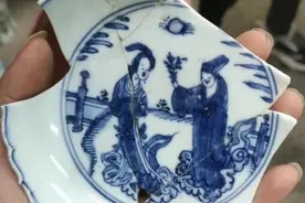 瓷片标本学习（8）明代青花人物残件鉴赏图片