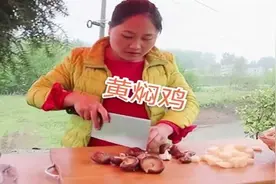 下雨天，胖妹嘴馋买了个鸡腿，回家做“黄焖鸡”，家常简单又好吃图片