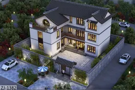 农村建别墅，没有院子没菜地可怎么行，22×25米中式合院分享图片