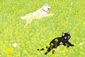 日系超可爱治愈漫画风插画-猫咪的旅行四季图片