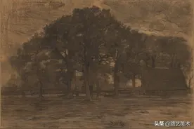 乡间风景画：荷兰画家蒙德里安-农舍、农场美术作品欣赏图片