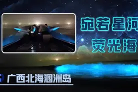 宛若蓝色星河，北海涠洲岛再现荧光海滩图片