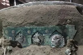 庞贝古城遗址首次出土一辆仪式用花车图片