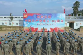 中国赴刚果（金）维和工兵分队开展主题党日活动庆祝党的百年华诞图片