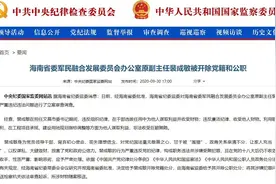 海南省委军民融合发展委员会办公室原副主任裴成敏被开除党籍和公职图片