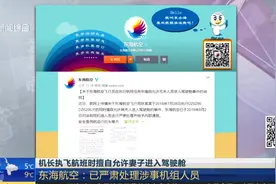 执飞航班时机长允许妻子进入驾驶舱，涉事机组人员已被严肃处理视频封面