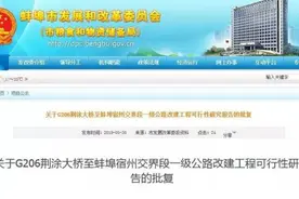 按双一级公路建设 蚌埠一条公路改建获批复图片