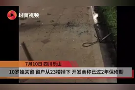 男童关窗时窗从23楼坠落 开发商：已过质保自己负责视频封面