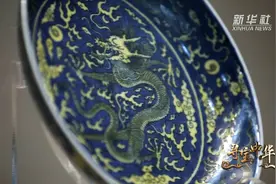 寻宝中华|清咸丰款蓝地黄彩云龙纹盘视频封面