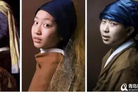 会玩！青岛中学生模仿世界名画拍照，碎布头当道具图片