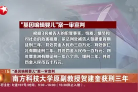 “基因编辑婴儿”案一审宣判！南方科技大学原副教授贺建奎获刑视频封面