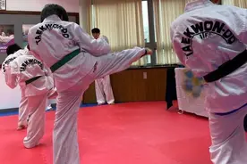 林志颖晒Kimi跆拳道考级照 萌娃长大变身小男子汉图片
