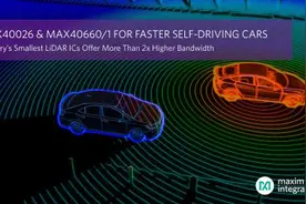 Maxim发布业界最小的LiDAR IC，带宽提高2倍以上，加速自动驾驶汽车平台设计图片