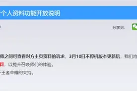 《王者荣耀》开放新功能：安卓、iOS玩家互看个人资料图片