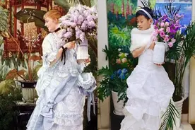 株洲三千多名小学生集体模仿名画：9岁男孩穿上妈妈的婚纱，变成“丁香花束”女郎图片
