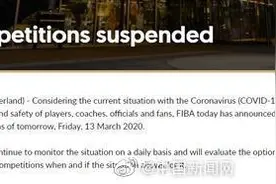 国际篮联：从3月13日起暂停旗下所有比赛图片